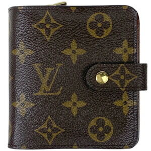 Louis Vuitton Compact Zip Bi fold Wallet Monogram Brown